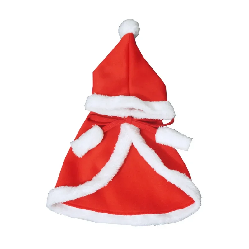 Cat Christmas Cloak Small Dog Transforms Into A Funny Dress Up Red Cloak Pet Clothes