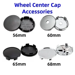 4pcs Car Black Wheel Hub Center Caps 56mm 60mm 65mm 68mm Rim Cover Auto No Logo Badge Universal Exterior Styling Accessories