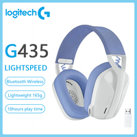 Logitech G435 WIRELESS GAMING HEADSET LIGHTSPEED  7.1 Surround Sound Built-in Mic Gamer Bluetooth Headphone Earphone for PC/PS