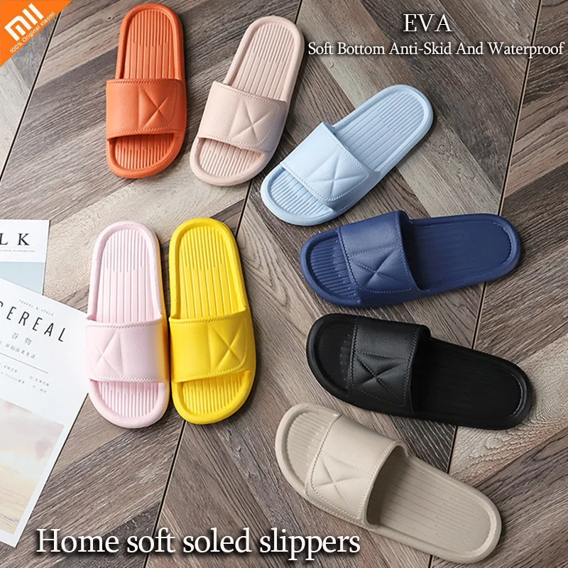 Xiaomi Youpin EVA Soft Bottom Indoor Home Slippers Comfortable Non Slip Slippers in Summer Bathroom Slippers Lovers Flat Slipper