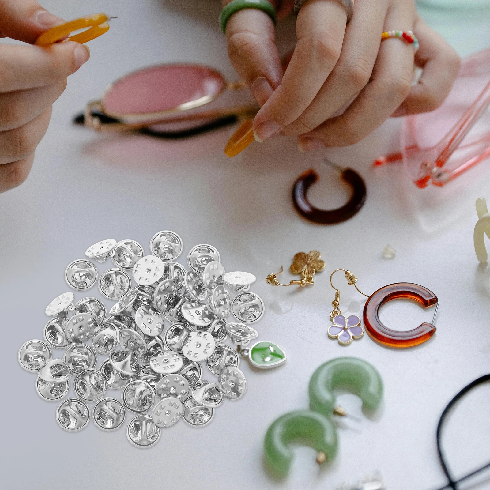 50 قطعة غطاء فراشة معدني شارة مخلب موحدة شارة بدبوس ظهورهم التعادل المسامير خدمة القضبان مجوهرات Thumbtack اكسسوارات