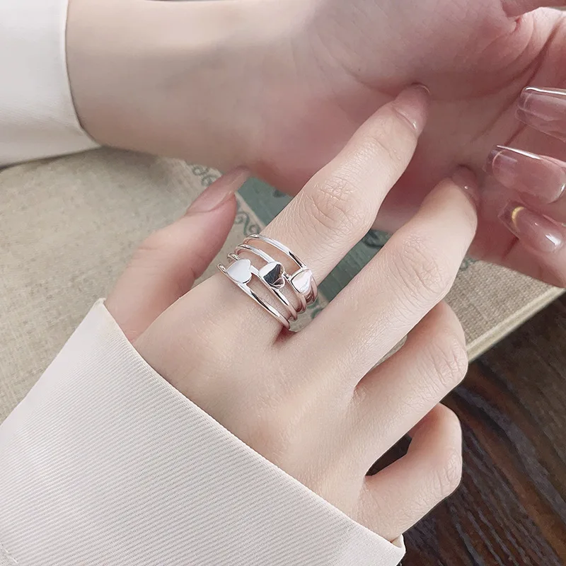 

925 Sterling Silver Heart Stackable Engagement Rings For Women Wedding Elegant Luxury Jewelry Accessories Money 925 Jewellery