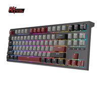 RK ROYAL KLUDGE R87 Wired Brazilian Gamer Keyboard 87 Key RGB Backlit Hot-swappable Mechanical Keyboard Customised Keycaps