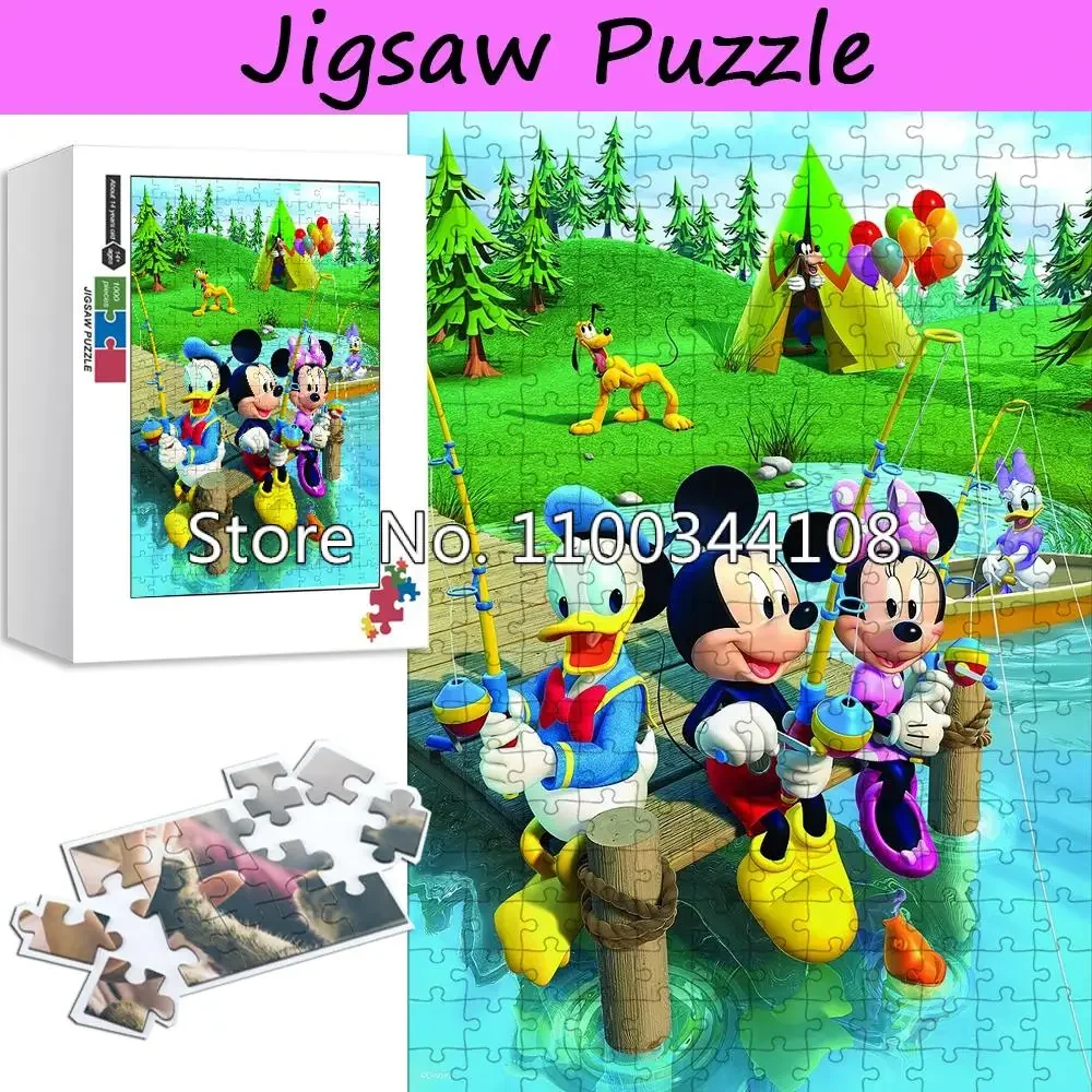 Disney Cartoon Characters Jigsaw Puzzles Minnie Donald Duck Daisy Puzzle for Adult Stress Relieving Toys Children's Family Games