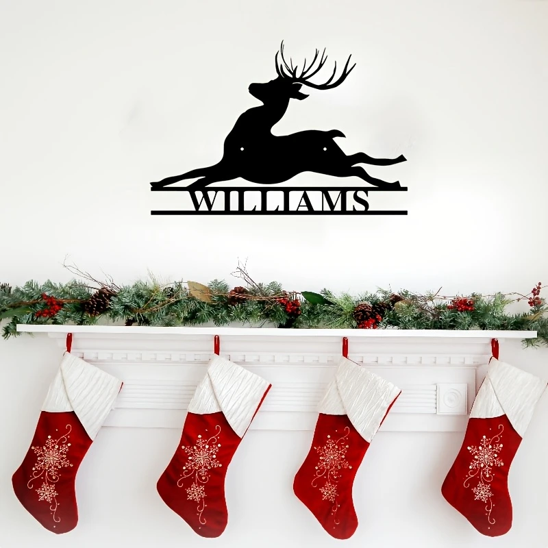 Customized Metal Address Sign Wall Art Tree & Bird Silhouette Personalized Last Name Modern Iron Home Decor