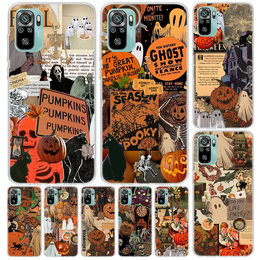 October Fall Halloween Spooky Pumpkin Cover For Xiaomi Redmi Note 13 12S 12 11 11S 10S 10 Pro Plus Phone Case 11E 11T 9 9S 8T 8 