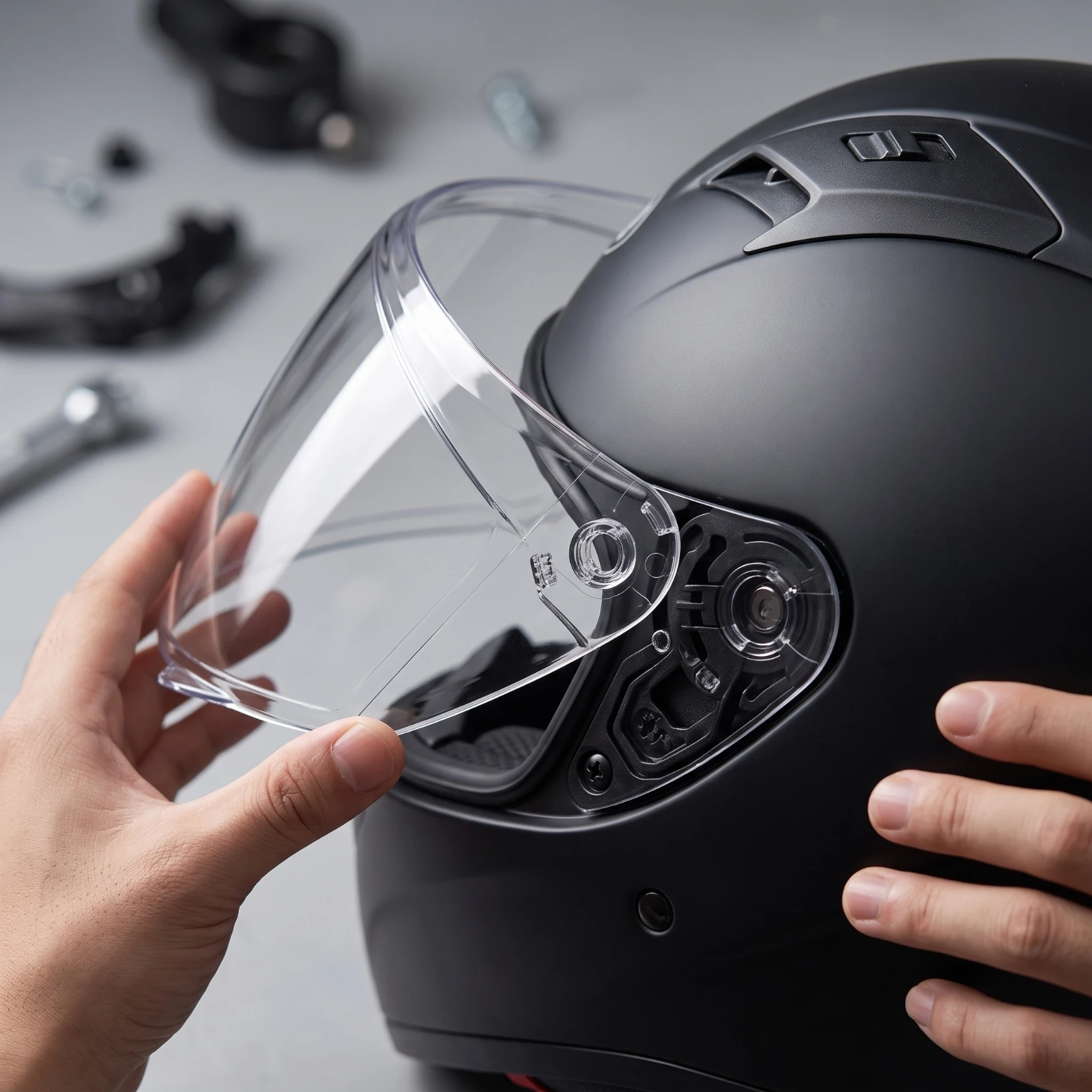 Clear Helmet Visor Transparent Motorcycle Helmet Face Visor Replacement Dust Proof Lightweight for Motorcyclists