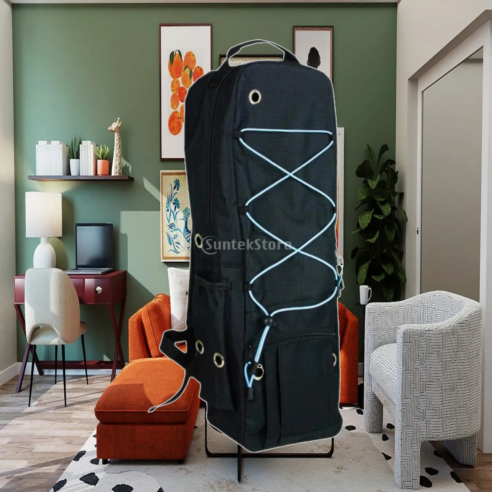 Oxygen Tank Backpack for Home Use Oxford Cloth Cylinder Holder with Four Outlets and Comfortable Double Strap