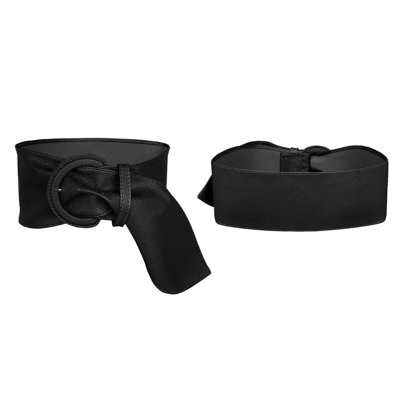 Cinturón corsé cuero sintético para mujer, vestidos, abrigo, vestido, cinturón decorativo, cinturón con sello cintura,
