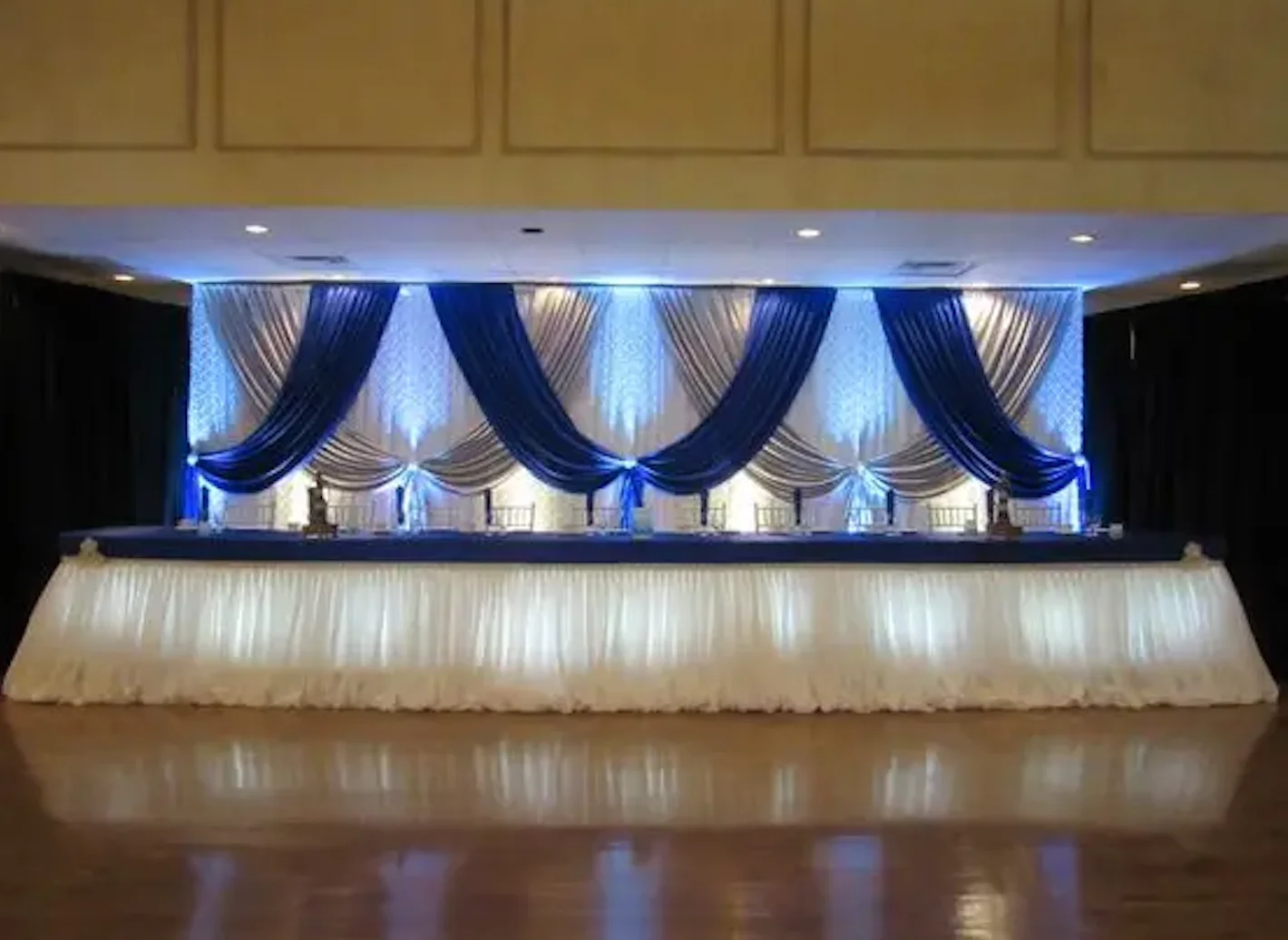 

Customzied Size and Color White Wedding Backdrop Curtain With Swag Valance Sparkly for Party Stage EVENT Background Decorations
