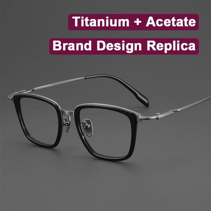 

Реплика очков класса люкс из ацетата и чистого титана, большой размер 155 мм, для широкого лица, ультралегкие, унисекс, оправа с текстурой под рог быка