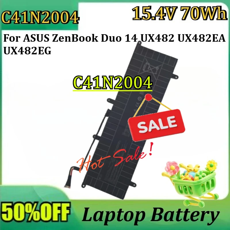 

New C41N2004 15.4V 70Wh 4550mAh Laptop Battery for ASUS ZenBook Duo 14 UX482 UX482EA UX482EG Series Battery