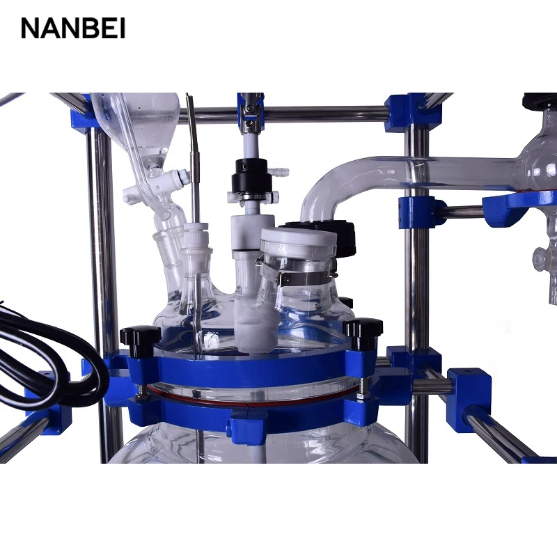 China Factory 50L Laboratory Chemical Automatic Mixing Double Layer Jacketed Glass Reactor with CE