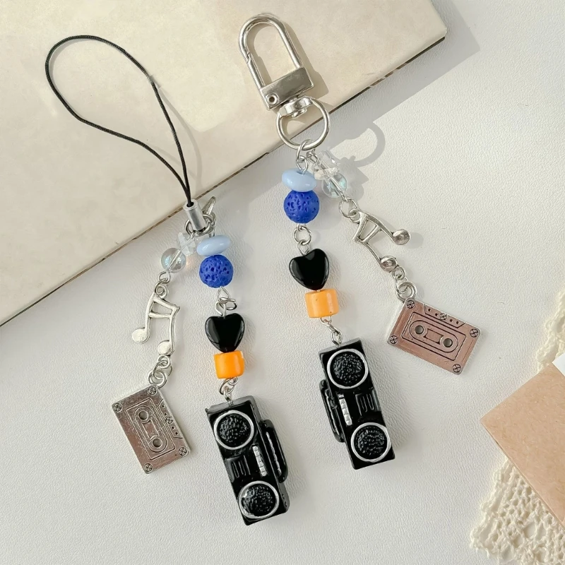 Fashionable Radio Themed Phone Chain Fashionable Radio Keychain Pendant Elegant Phone Strap Chain for Bag Keys Purses