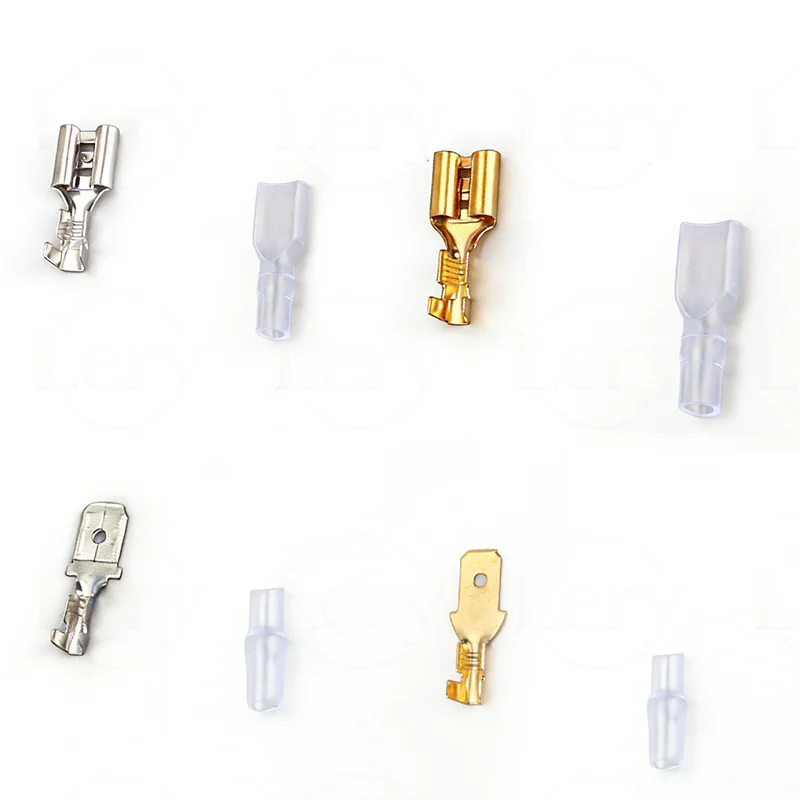 Gold/Silver 2000 Pcs 2.8/4.8mm 5000Pcs 6.3mm Female+Male Crimp Terminal Connector Brass Car Speaker Electric Wire Connectors Set