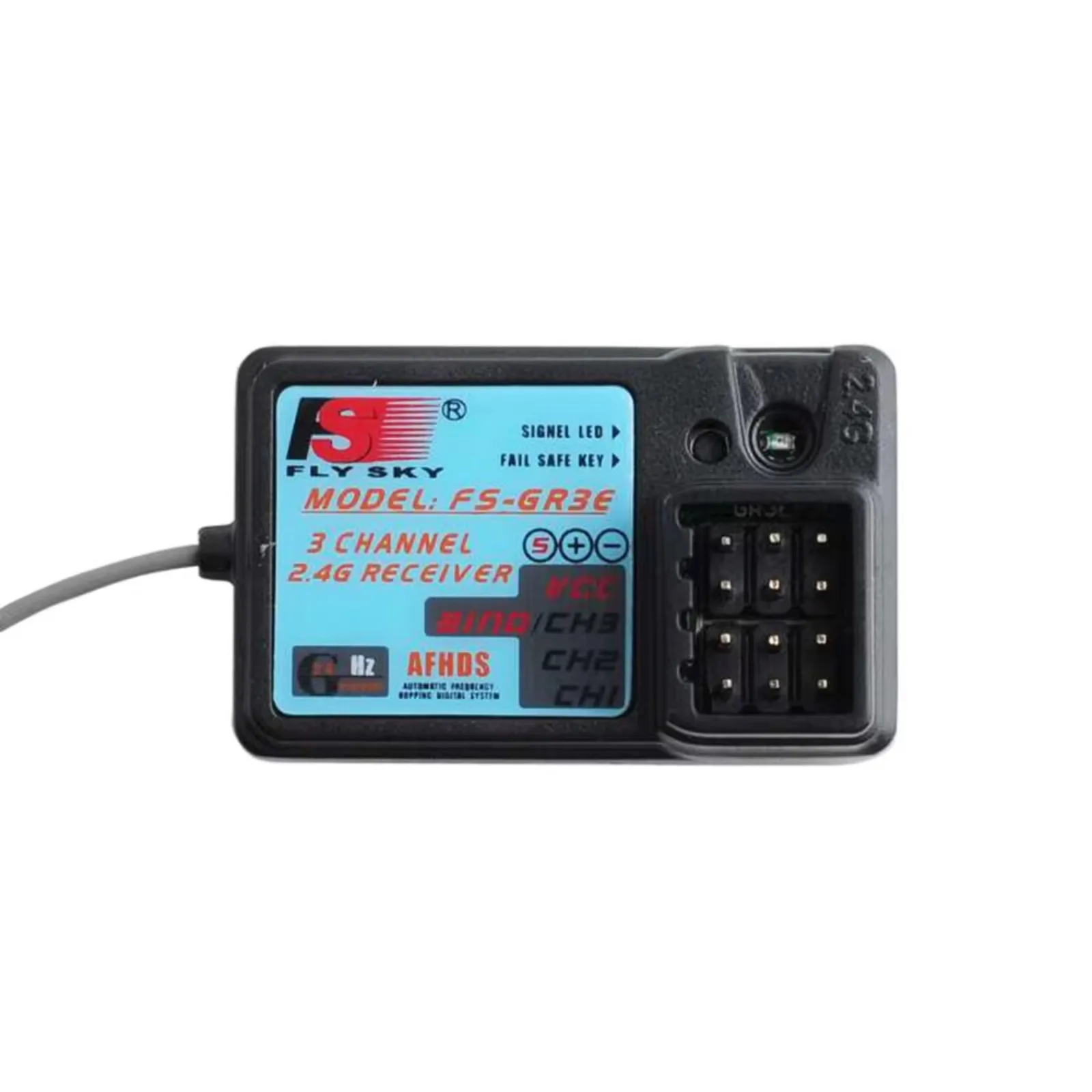 Flysky FS-GR3E 3-канальный водонепроницаемый приемник 2,4 ГГц для радиоуправляемых автомобилей/дронов, 4,0-6,5 В с передатчиком GT3B/GT3C/GT2, упаковка из 5 шт.
