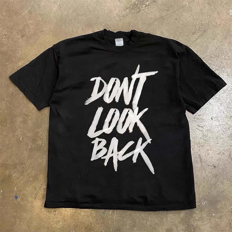

Y2K T-shirt font print new Harajuku retro Hip Hop Kawaii plus size T-shirt men and women short sleeved clothing top streetwear