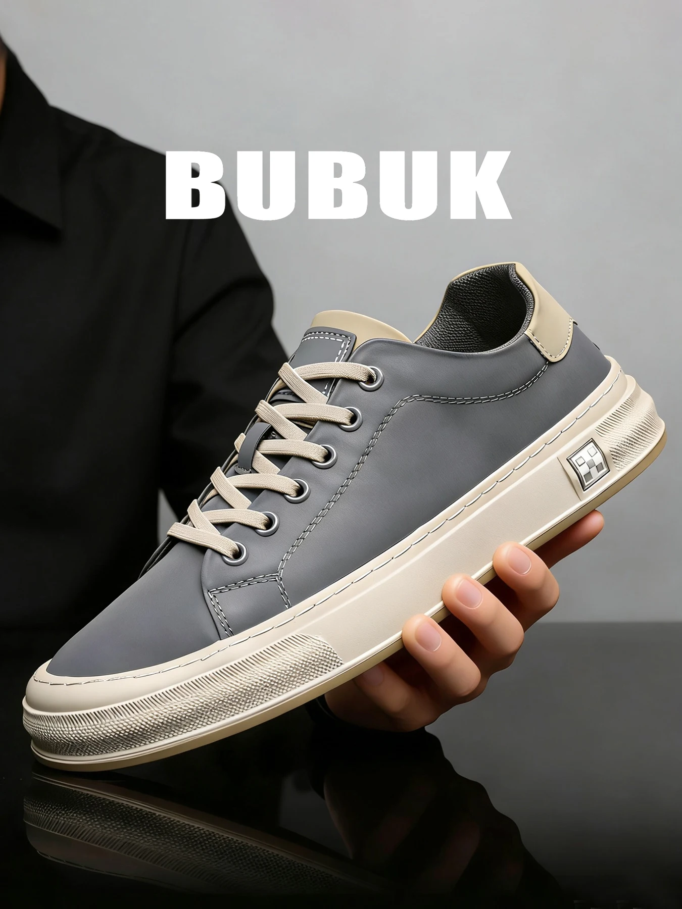 Bubuk Men's Casual Sneakers, with Breathable Fabric Lining, Non-Slip Men's Shoes, Suitable for Commuting to Work, Shopping, Campus Dates, Daily Outings, Durable and Versatile Trendy Flat Shoes for Men