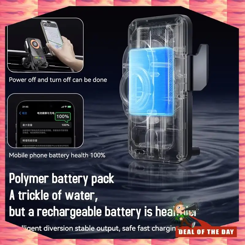 24-Hour Delivery Wireless Car Phone Holder 15W Wireless Fast Charging Infrared Induction Phone Stand Universal Transparent For I