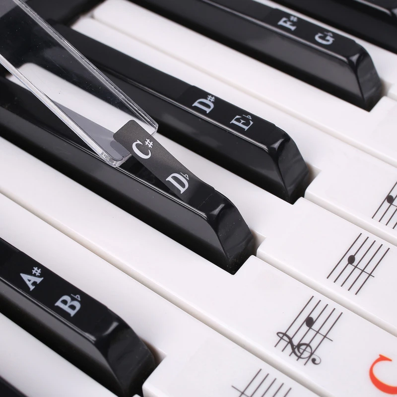New 1Pc Multicolour Piano Stickers Keyboard Key Note Removable Piano Keyboard Note Labels Stickers for Kids Beginners