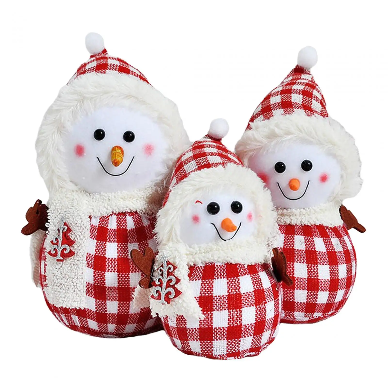 Set of 3 Christmas Plush Doll Tabletop Decorations Xmas Decor 8inch 10inch