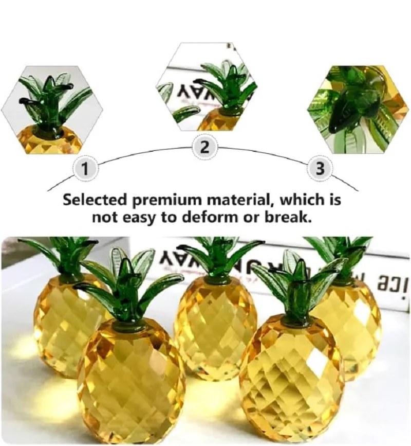Crystal fruit Paperweight with Diamond Natural Stone Glass Crafts Souvenir Home Decor Table Ornament Fruit Figurines Gift view 4