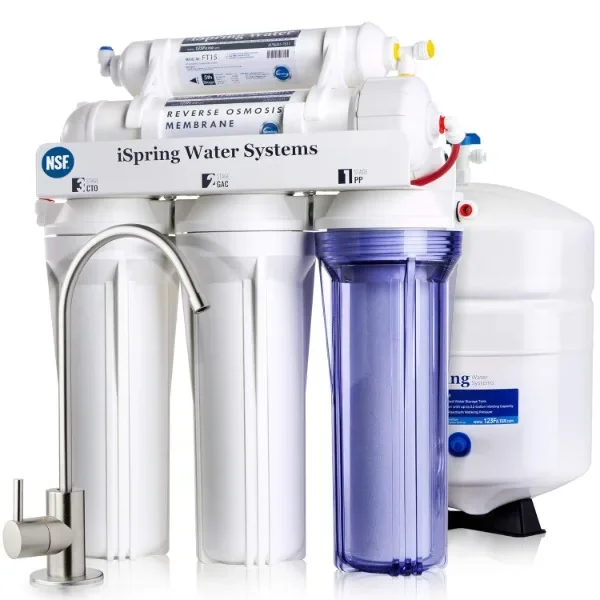 iSpring RCC7, NSF Certified, High Capacity Under Sink 5-Stage Reverse Osmosis Drinking Filtration System, 75 GPD