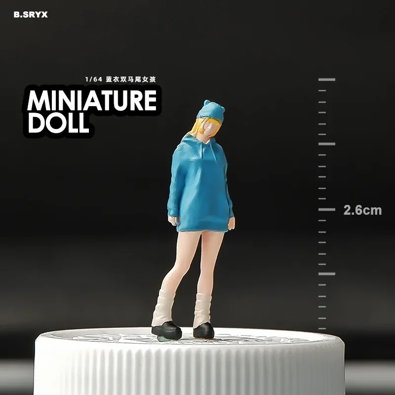 1:64 Anime girl Mini bambola figura modello in miniatura fotografia puntelli modello di scena fai da te tavolo di sabbia paesaggio ornamento regalo