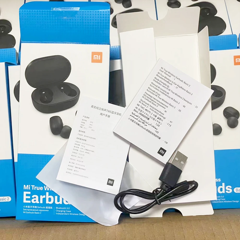 Global Version Xiaomi Earbuds Basic 2 Redmi Airdots 2 TWS Wireless Bluetooth 5.0 Earphone Mi True Wireless  Auto Link TWSEJ061LS