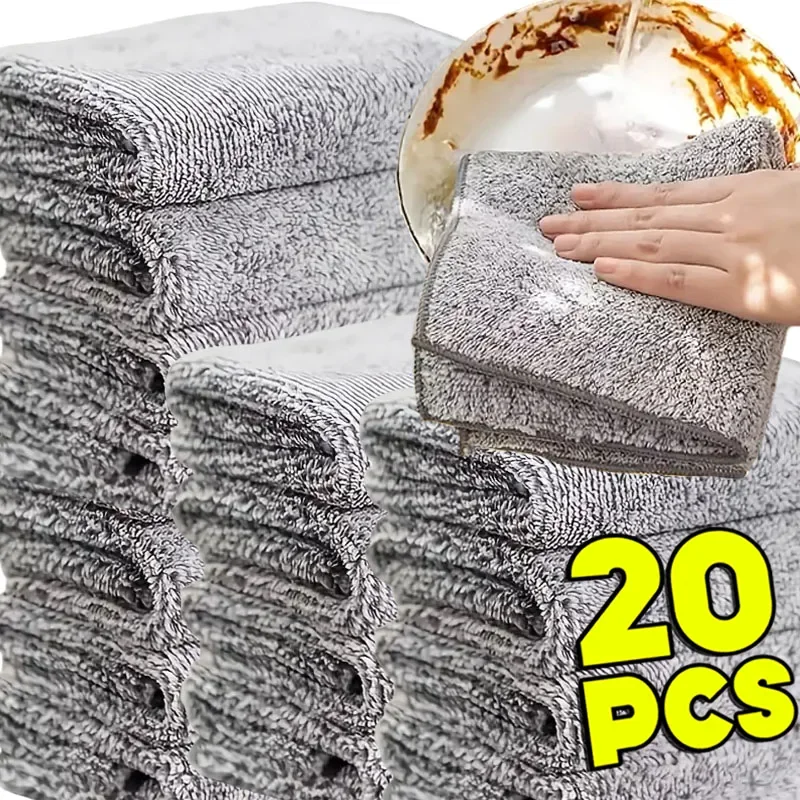 3/20pcs Microfiber Kitchen Towel Set Bamboo Fier Towels for Kitchen Napkin Extra Soft Dish Cloth Absorbent Cleaning Cloth Rags