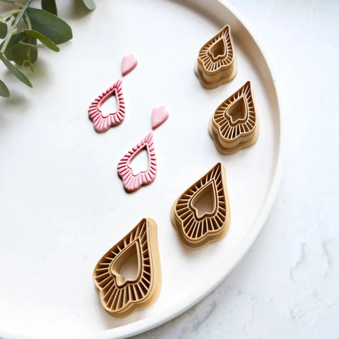 Geometry Earrings Clay Mold Soft Pottery Embossed Jewelry Brooches Mould DIY Flower Earrings Pendants Polymer Clay Cutter