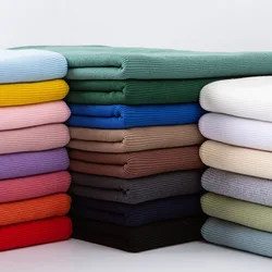 Knitted Rib Cuff Fabric for DIY Sewing Clothing Making Accessories 2x2 Stretchy Cotton 20x110cm Printing and Dyeing Other Fabric