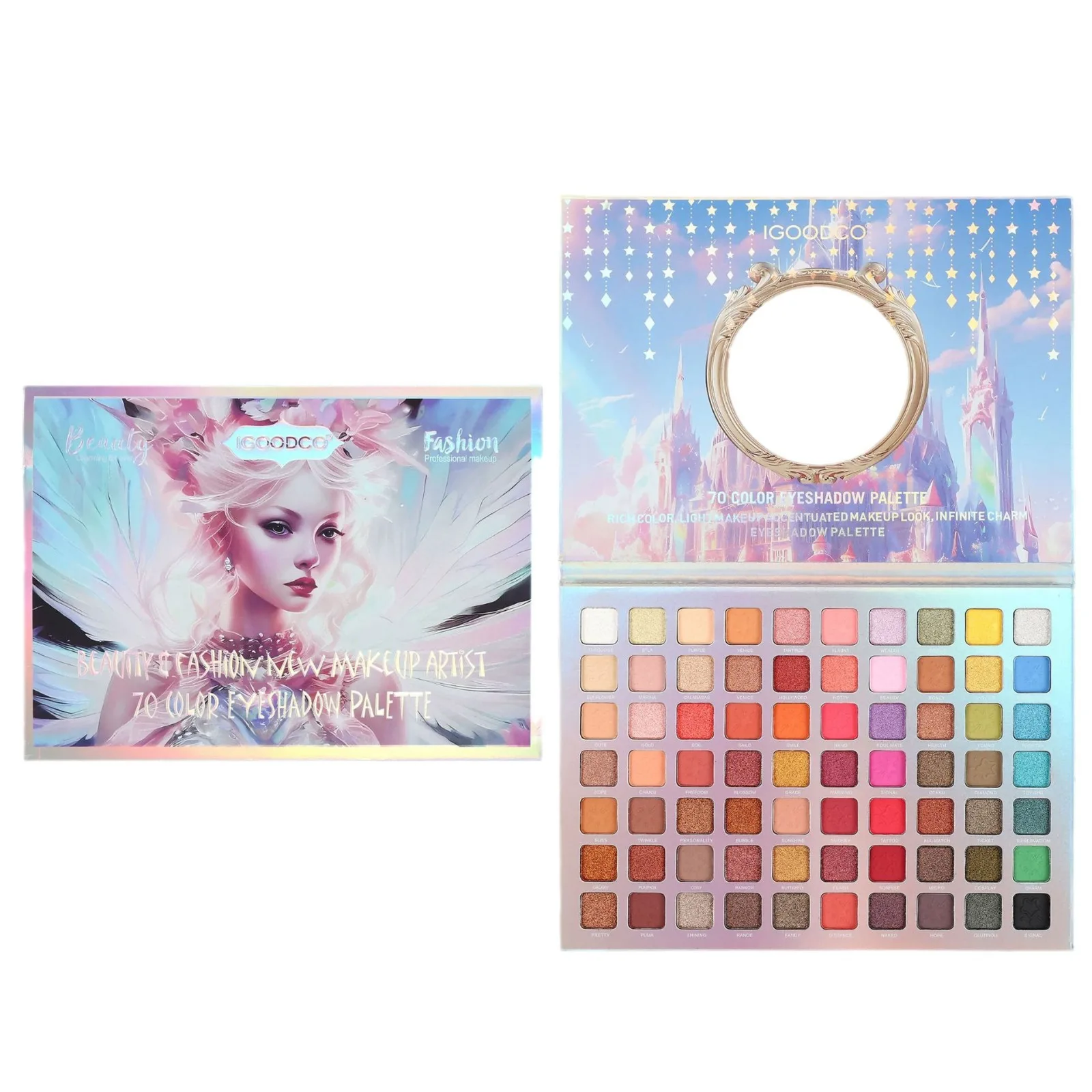 70 Lidschatten platte schimmern matt Pailletten Lidschatten bunte Bühnen ball gewidmet Neon Eye Palette Schönheit Make-up