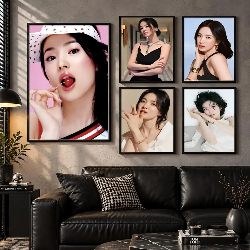 Song Hye-kyo Korean Actress K-Drama Chic Portraits Poster Self-Adhesive Unframed Fashion Wall Prints for Office & Home Decor