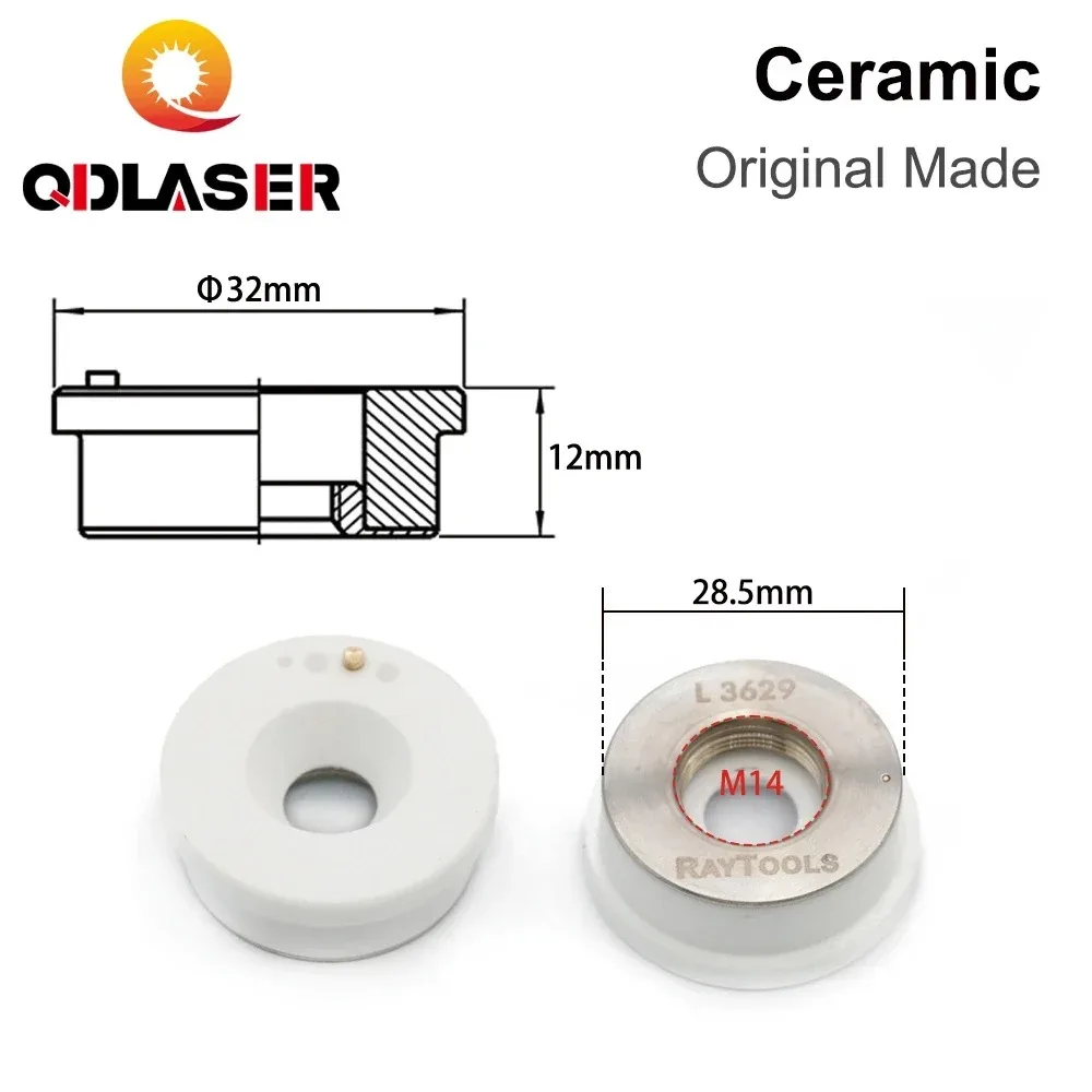 QDLASER Original Laser Ceramic Ring Dia 32mm Nozzle Holder for Raytools Fiber Laser Cutting Head Parts