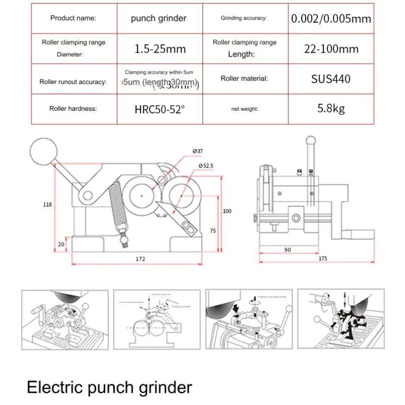 High Precision Vertex Mini Punch Grinding Machine No Groove Mini Punch Grinder Core Engine Motor Gear Bearing Pump PLC Used