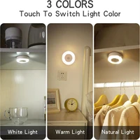 1-6Pcs Energy Saving LED Night Lights Touch Sensor 3 Color Dimmable Wall Night Lamp USB Rechargeable Magnetic Room Aisle Bedroom - Image 5