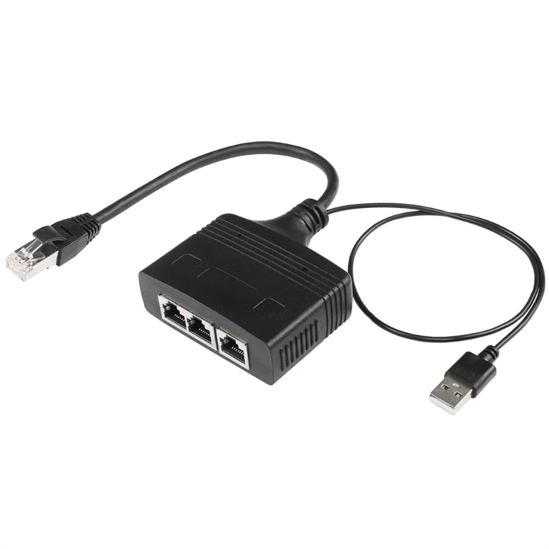 Bộ chuyển mạch mạng 3 cổng 100 Mbps Bộ chuyển mạch Ethernet RJ45 Bộ chuyển đổi PC 3 trong 1
