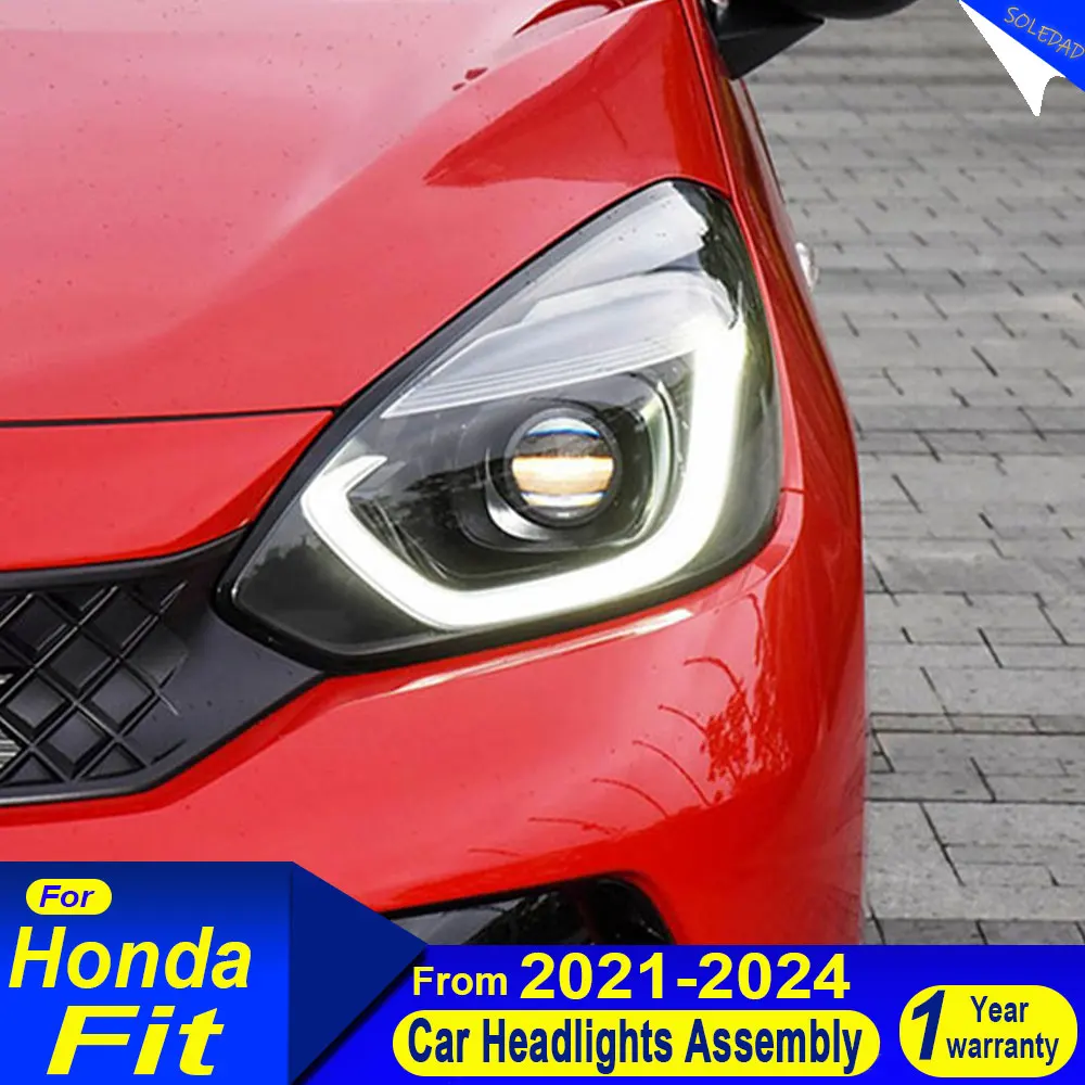 

Для Honda Fit фары 2021 2022 2023 2024 светодиодный проектор фары дневные ходовые огни автомобильные аксессуары 2 шт.