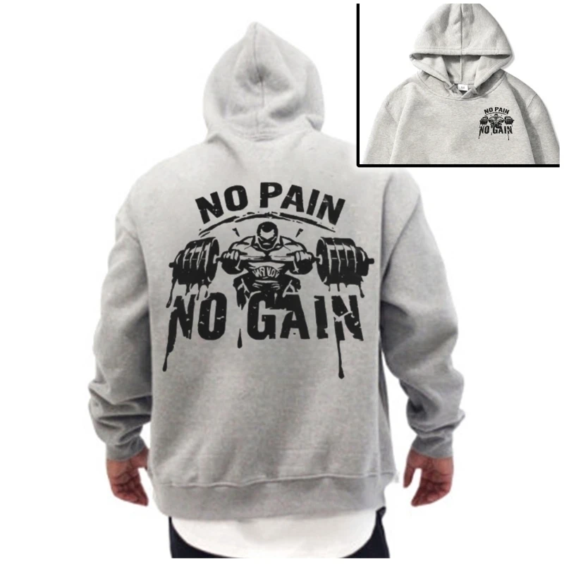 Men's Printed Hooded Sweatshirt - A Casual Streetwear Suitable for Autumn and Winter, Ideal for Gym Workouts and Daily Wear.