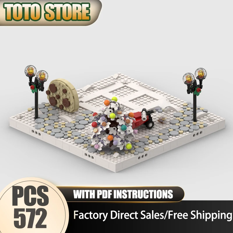 Klocki konstrukcyjne Moc - Świąteczny Domek Piernikowy - Model Zimowej Wioski, Technologiczne Klocki, Zestaw Świąteczny, Zabawka DIY, Prezent Konstrukcyjny