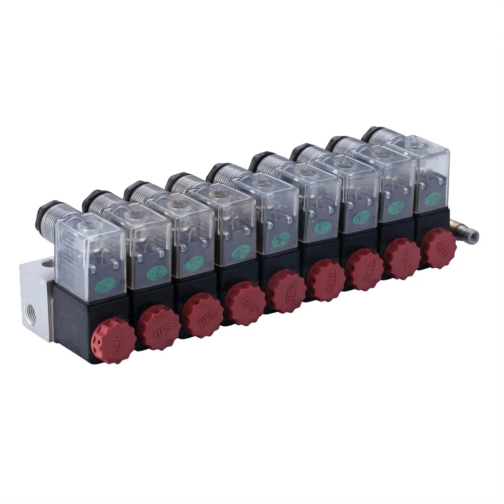 Solenoid Combination Micro Solenoid Valve Mini DC12V DC24V 3-way 2-position Manifold Block Solenoid Valve