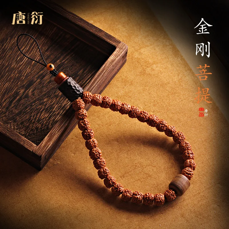 Strap Men And Women Mobile Phone Charm Short Wristband Pendant Tibetan Xuanwu Pattern Jingang P Bag Chamrs Pray for peace Safe