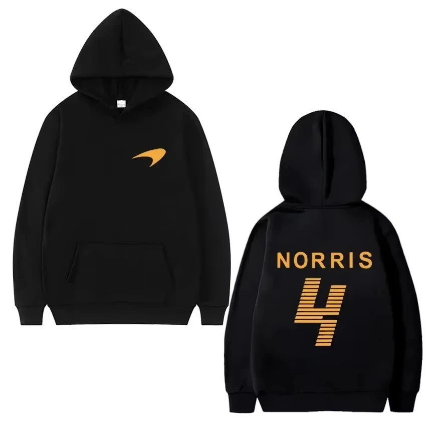 Bestseller Lando Norris Rennfahrer Doppelseitig Bedruckter Hoodie Herren Damen Übergroßer Fleece-Pullover Unisex Streetwear – Detail 13