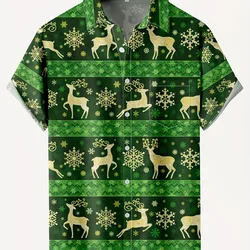 Pumpkinhead Santa Christmas Funny 3d Printed Hawaiian Shirts For Men Cool Street Short Sleeve Top Vintage Deer Xmas Shirts Women