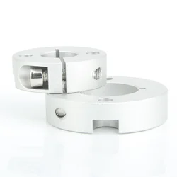 High Precision Aluminum Alloy Clear Anodize Double Hole Locking Clamp Shaft Collar with Screws