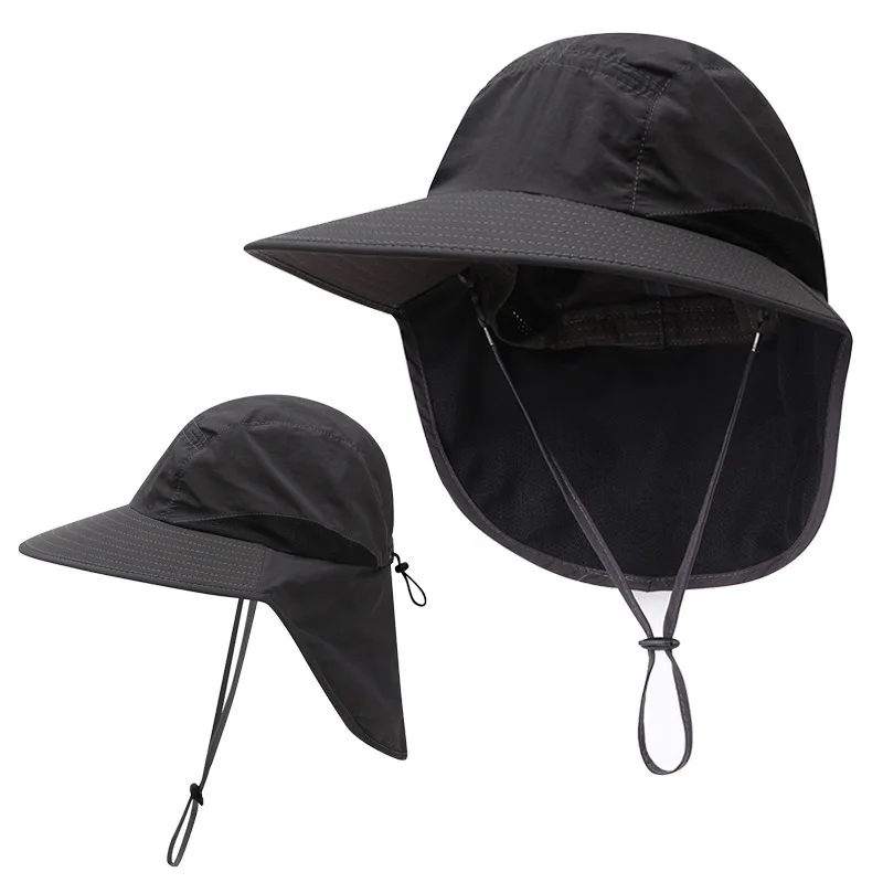 

Women Big Head 56-60cm Summer Sun Sunscreen Hat Quick Drying Breathable Waterproof UV50+Neck Protection Cloth Hat Hot