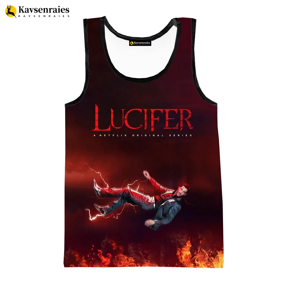 

Lucifer Vest Men Women 2023 Summer Fashion Casual Short Sleeve 3D Lucifer Printed Tank Tops Harajuku Streetwear Sleeveless Tops