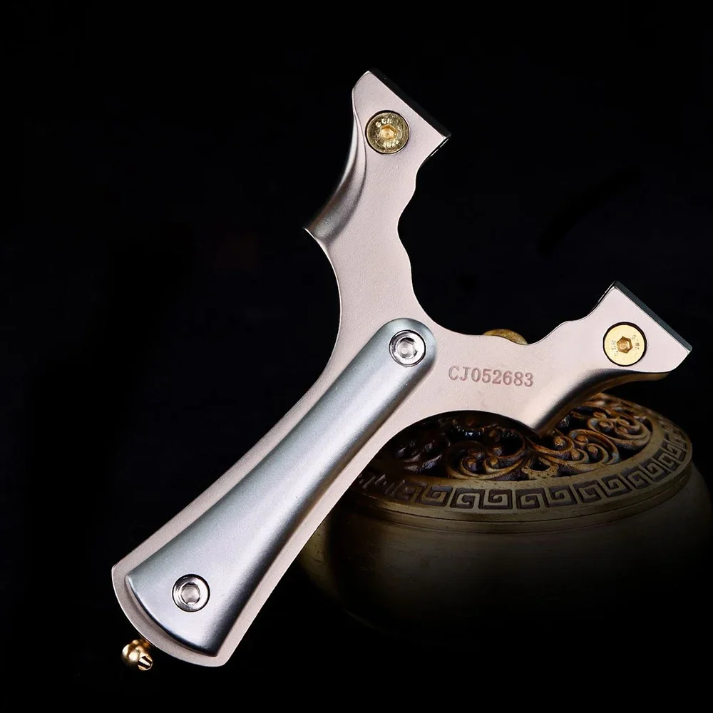 Stainless Steel Straight Slingshot Traditional High-precision Outdoor Slingshot Resin Patch Competition Special Hunting Sling
