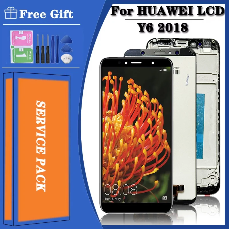 Pantalla táctil LCD probada para Huawei Y6 2018 para Huawei Y6 Prime 2018 LCD Y62018 ATU L11 L21 L22 LX1 LX3 L31 L42